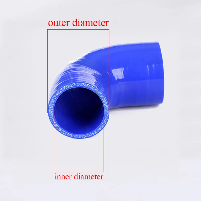 135 degree elbow silicone hose ID OD