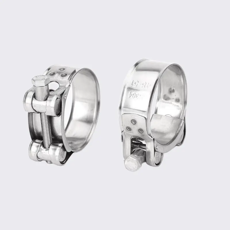 european type heavy duty double bolt hose clamp